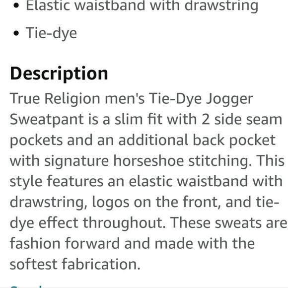 True Religion Horseshoe Logo Tie Dye Pocketed Joggers - Picture 5 of 9